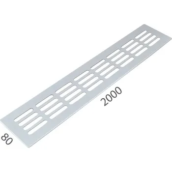 Větrací mřížka SRL - ALFA větrací mřížka šířka 80 x 2000 mm 80 mm, 2000 mm Bílá komaxit