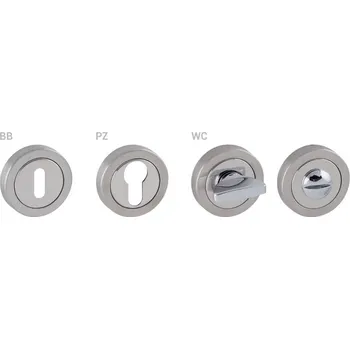 Dveřní kování TI - ROZETA - R rozety WC OC/BN - Chrom lesklý / broušená nerez (67)