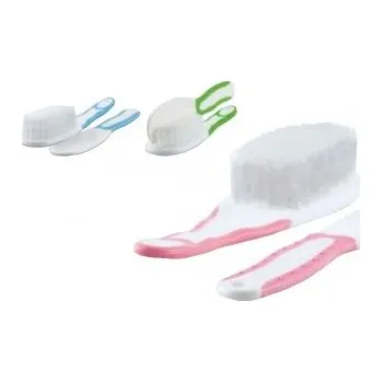 kartáč na vlasy Sada hřebínek a kartáč na vlasy - SADA bílá se zelenou - Akuku