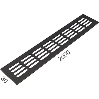 Větrací mřížka SRL - ALFA větrací mřížka šířka 80 x 2000 mm 80 mm, 2000 mm F8 - Černý elox