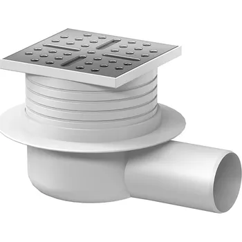 Kanalizační potrubí Slovarm - Vpusť podlahová horizontální, nerezová mřížka, 100x100 mm T-1024HC DN50 - 670016