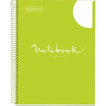 Blok Miquelrius poznámkový blok Emotions, A4, 90g, karton, 80 listů, linka - limetkový