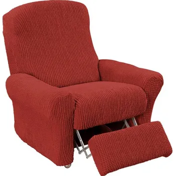 Napínací potah decoDoma napínací potah na křeslo strečový GLAMOUR cihlové relaxační křeslo (š. 70 - 90 cm)