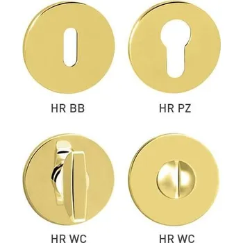 Dveřní kování TI - ROZETA - R 5S rozety WC OLV - Mosaz leštěná lakovaná (01)