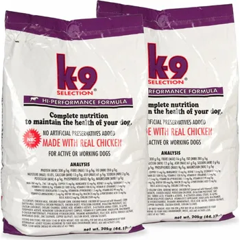 Krmivo pro psa K-9 Selection Hi-Performance Formula 2 x 12 kg + dárek 1 kg K-9