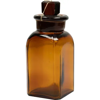 Láhev Láhev skleněná hranatá s broušeným širokým hrdlem 100ml HNĚDÁ