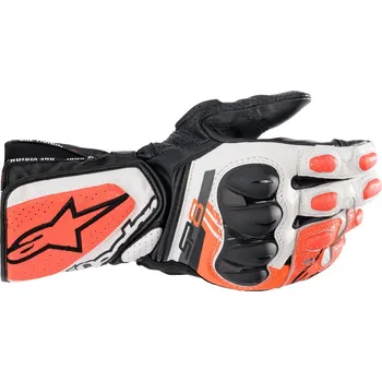 Moto rukavice Alpinestars SP-8 V3 Gloves Black/White/Red Fluo 2023 XL