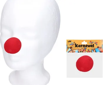 Karnevalový doplněk Wiky Klaunský nos s gumičkou pěnový červený 4 cm