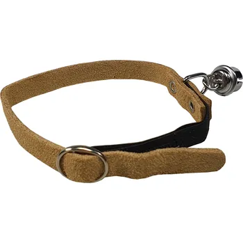 obojek pro kočku HUHUBAMBOO obojek CAT semišový 1 x 30 cm, přírodní