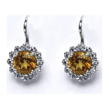 Náušnice Stříbrné náušnice přírodní citrín 5,5 mm - NK1495 (Stříbrné náušnice s přírodním citrínem )