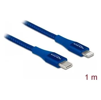 Datový kabel Delock Datový a nabíjecí kabel USB Type-C™ na Lightning™ pro iPhone™, iPad™ a iPod™ modrý 1 m MFi
