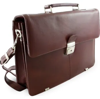 Pánská aktovka Hnědá kožená aktovka se dvěma vnitřními přihrádkami 112-2036-40 + doprava zdarma