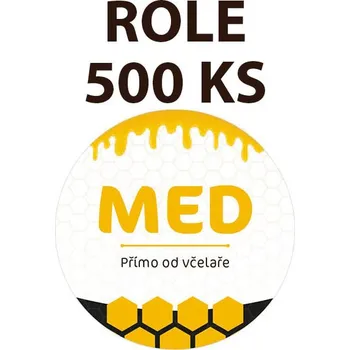 Etiketa na víčko - 1 bílá - Med ROLE 500 KS
