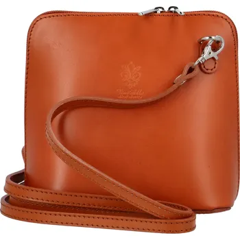 Kabelka Stylová dámská pevná kožená crossbody Rowan, koňaková