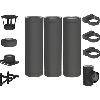 Komín Nerezový izolovaný komín DW-BLACK - pr. 180mm / 7m