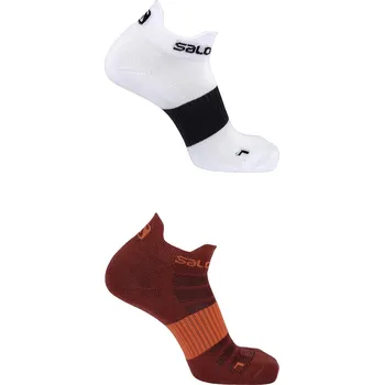 Cyklistické kalhoty Ponožky SALOMON SENSE 2-PACK-BIKING RED-WHITE