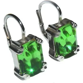 Náušnice Stříbrné náušnice Swarovski krystal chryzolit - NK1201 (Stříbrné náušnice Swarovski)