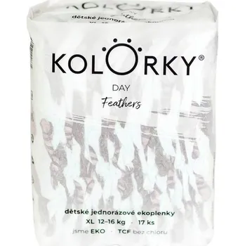 jednorázová plena KOLORKY DAY - Peří, XL 12-16 kg ( 17 ks )