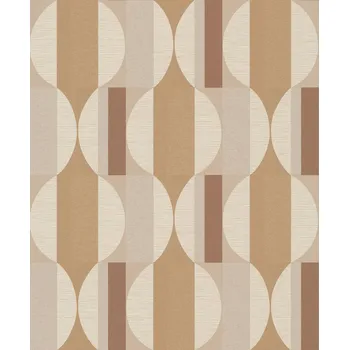 Tapeta Hnědo-béžová vliesová geometrická tapeta na zeď, CU3105, Cumaru, Grandeco