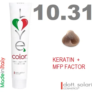 Barva na vlasy Love me Color 10.31 (100ml) - profesionální barva na vlasy s keratinem