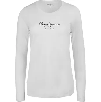 Dámské tričko PEPE JEANS DÁMSKÉ TRIČKO S DLOUHÝM RUKÁVEM NEW VIRGINIA LS N FUTURE WHITE PL505203 800 Velikost: S