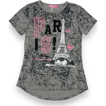 Dívčí tričko Sezon Dívčí trička s krátkým rukávem PARIS Barva: Šedá, Velikost: 134