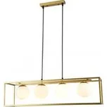 GTV Stropní svítidlo AVELIN 3, AC 220–240 V, 50/60 Hz, 4*E27 IP20, 80 cm X 20 cm X 20 cm, čtyřnásobné, zlaté