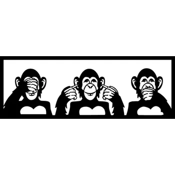 Nástěnná dekorace Three Monkeys černá - M