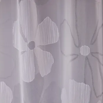 Tegatex Voál látka metráž - bílé květy Výška: 160 cm