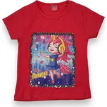 Leycin Dívčí blikající červené tričko s krátkým rukávem SASA Barva: Červená, Velikost: 98