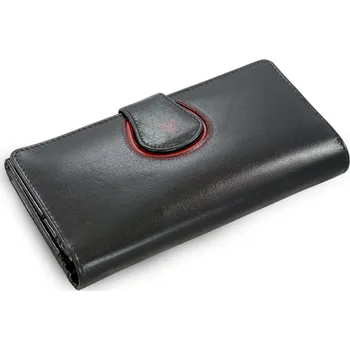 Černá dámská kožená rámová peněženka s ozdobnou klopnou 511-1526-60/31 + doprava zdarma