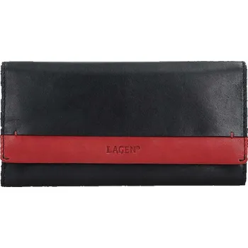 Peněženka Lagen dámská peněženka kožená 50400 - černá/červená - BLK/CARDINAL + doprava zdarma