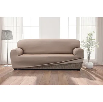 Napínací potah Potah na sedačku oboustranný elastický, Irpin, béžový