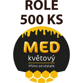 Etiketa na víčko - 2 černá - Med květový ROLE 500 KS