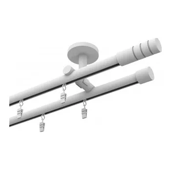 Profilová hliníková garnýž stropní dvojitá Elegant bílá Techno