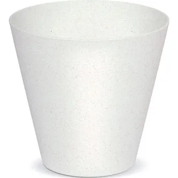 PROSPERPLAST Květináč - TUBUS Eco Wood Průměr: 25 cm, Barva: bílá