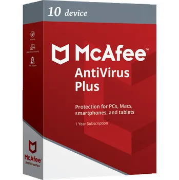 Antivir McAfee AntiVirus Plus (10 zařízení / 1 rok)