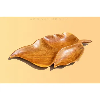 Talíř Africký Vyřezávaný Talíř z Teaku List 50 cm