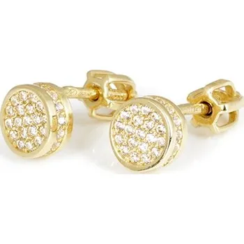 Náušnice Náušnice pecičky ze žlutého zlata se zirkony NA1245F + DÁREK ZDARMA