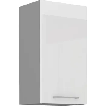 FALCO Horní kuchyňská skříňka Bolzano 45-G-72-1F-bílý lesk/šedá