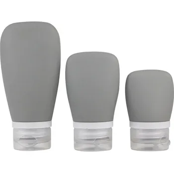 Sada cestovních silikonových lahviček na kosmetiku (3ks) Barva: Černá