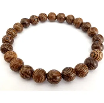 Náhrdelník Blingstar Náramek dřevěný WOOD korálky - hnědý