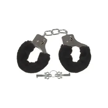 Bojový sport Pouta řetízková s plyší ČERNÁ