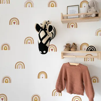 Samolepící dekorace Funlife Dětské samolepky do pokojíčku duhy srdce boho 5 x 6 cm