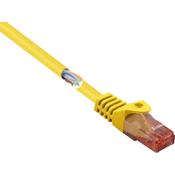 Datový kabel Renkforce RF-5462928 RJ45 síťové kabely, propojovací kabely CAT 6 U/UTP 0.15 m žlutá s ochranou, bez halogenů 1 ks