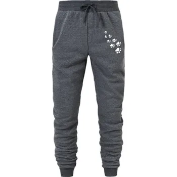 Dámské kalhoty Dámské tepláky s potiskem tlapiček Barva: Tm. šedá, Velikost: 4XL