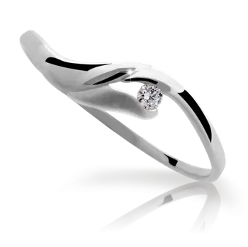 Prsten Zlatý zásnubní prsten DF 1749 se zirkony