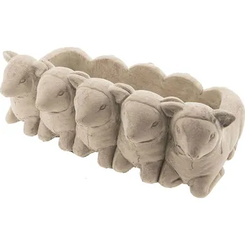 Květináč Clayre & Eef, Holandsko Clayre & Eef - Terakotový květináč "stádo oveček" - 31*19*11 cm