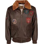 Bunda pilotní kožená TOP GUN HNĚDÁ