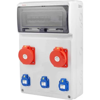 v455-6kA - ZSF30101000.1 /3952 Zásuvková skříň IP44 jištěná s chráničem 40/4/003